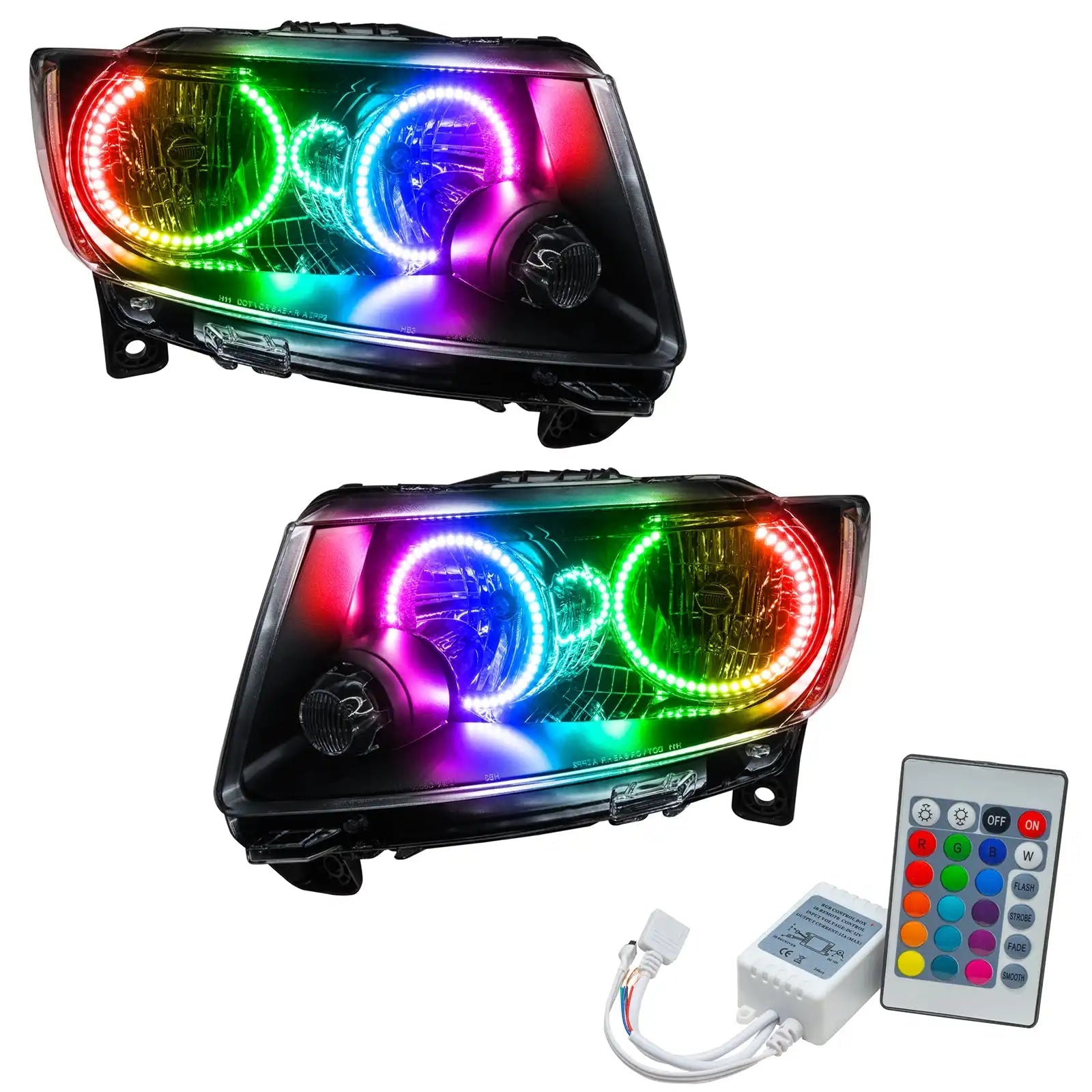 CHUSYYRAY LED Headlight & Fog Light Bulb Combo For Jeep Grand Cherokee 2011-2013 – 144W 6000K, High/Low Beam + Fog