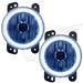 Jeep Wrangler JK fog lights with white LED halo rings.