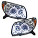 2006-2009 Toyota 4-Runner Pre-Assembled Halo Headlights-Non HID with white LED halo rings.