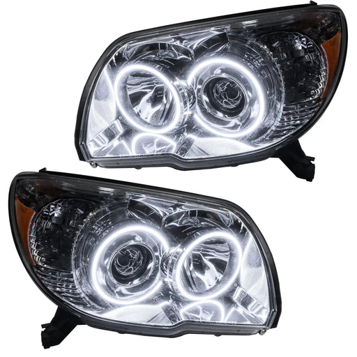 2006-2009 Toyota 4-Runner Sport Pre-Assembled Halo Headlights with white LED halo rings.