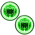 2007-2013 Toyota Tundra Pre-Assembled Halo Fog Lights with green LED halo rings.