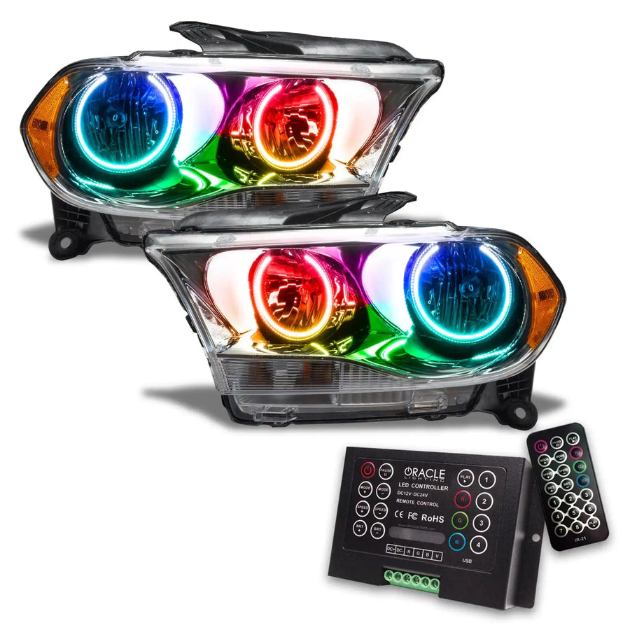 2011-2013 Dodge Durango Pre-Assembled Headlights Non-HID - Chrome Housing with 2.0 Controller.