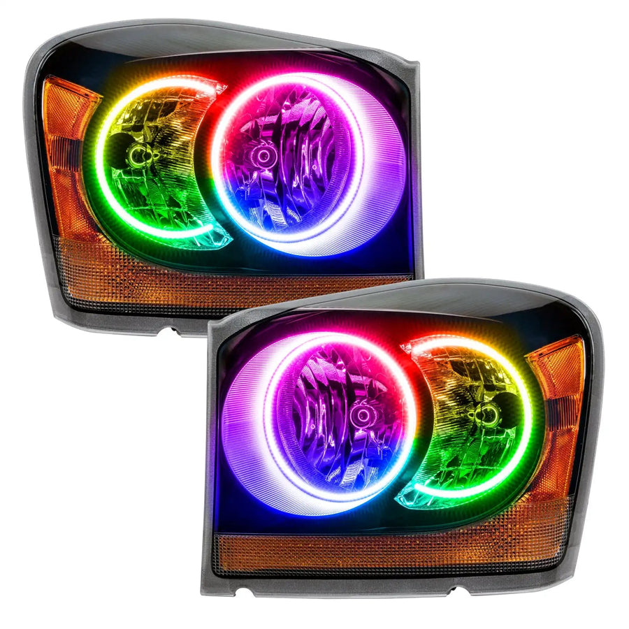 2004-2006 Dodge Durango Pre-Assembled Halo Headlights - Black Housing