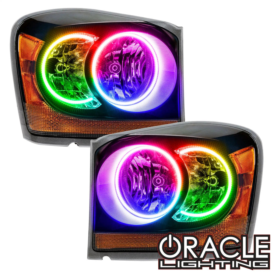 2004-2006 Dodge Durango Pre-Assembled Halo Headlights - Black Housing