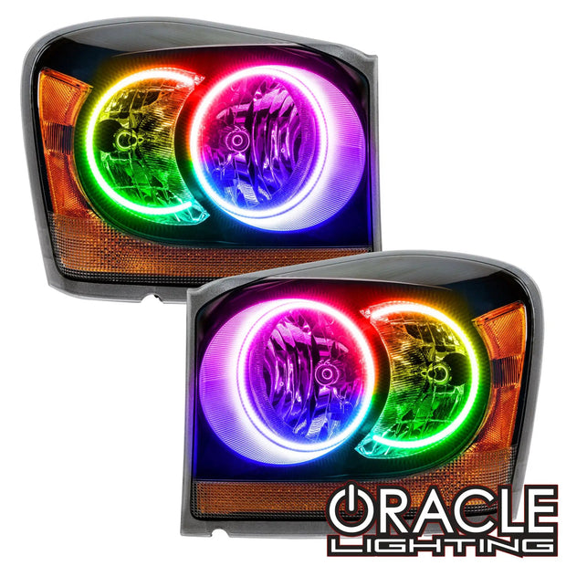 2004-2006 Dodge Durango Pre-Assembled Halo Headlights - Black Housing