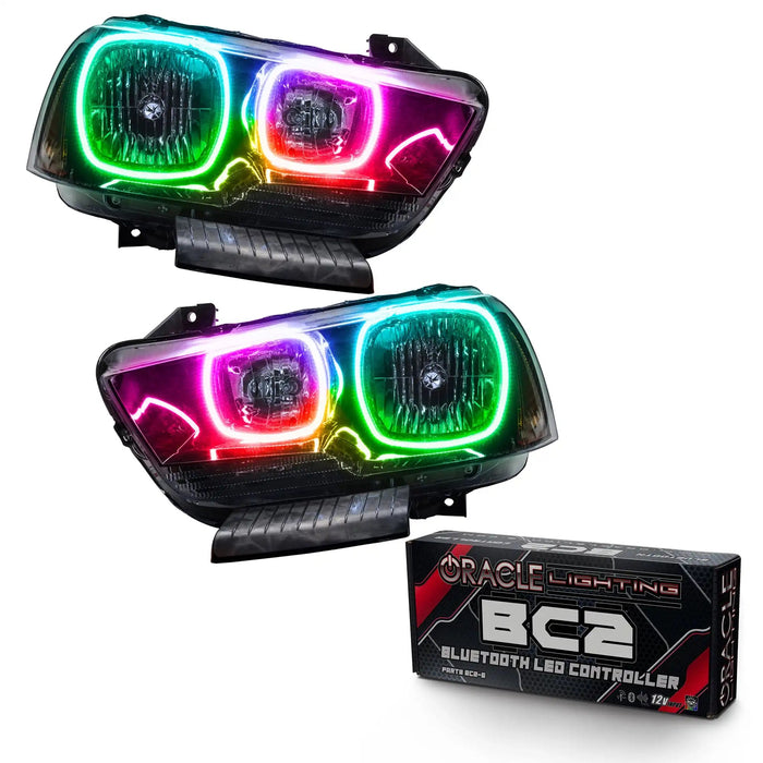 ORACLE Lighting 2011-2014 Dodge Charger Pre-Assembled Halo Headlights - Non HID - Black Housing ORACLE Lighting 2011-2014 Dodge Charger Pre-Assembled Halo Headlights - Non HID - Black Housing
