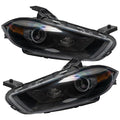 2013-2014 Dodge Dart Pre-Assembled Headlights - Black Housing (HID Style)