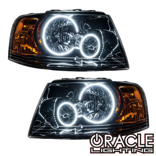 2003-2006 Ford Expedition Pre-Assembled Halo Headlights - Black Housing