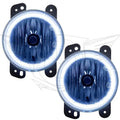 Jeep Wrangler JK fog lights with white LED halo rings.