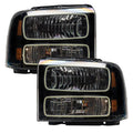 2005-2007 Ford F-250/F-350 Super Duty Pre-Assembled Halo Headlights - Black Housing