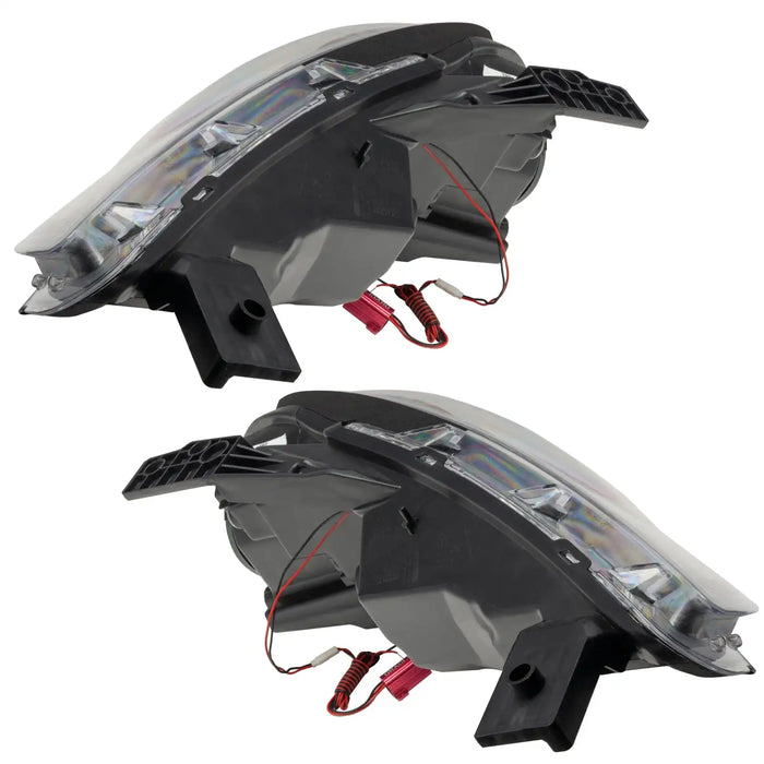 Rear view of 2013-2016 Dodge Dart Pre-Assembled Halo Headlights - Black Housing (Halogen Style)