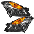 2007-2009 Nissan Altima Sedan Pre-Assembled Halo Headlights - Black Housing (Halogen)