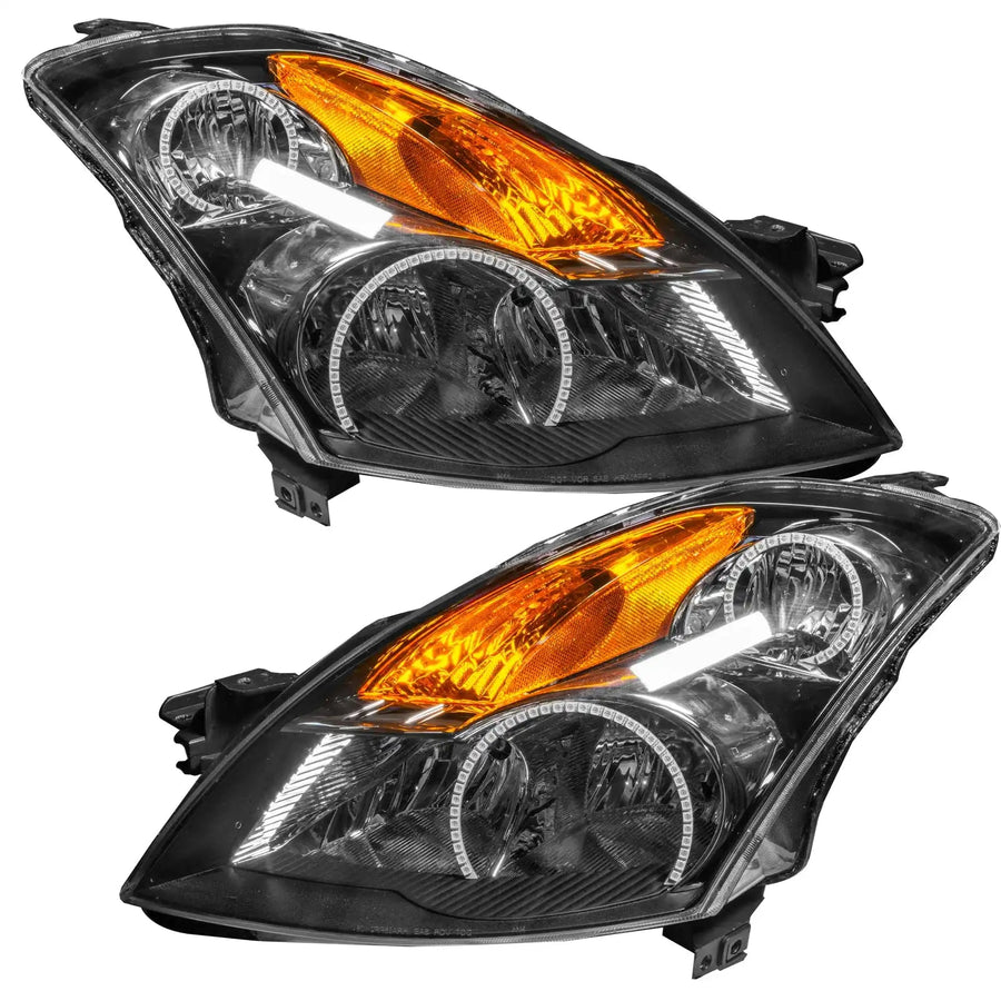 2007-2009 Nissan Altima Sedan Pre-Assembled Halo Headlights - Black Housing (Halogen)