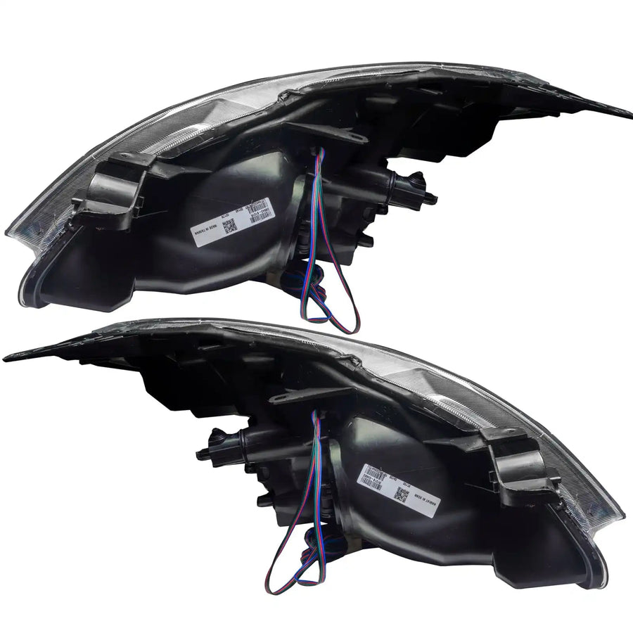 Side view of 2007-2009 Nissan Altima Sedan Pre-Assembled Halo Headlights - Black Housing (Halogen)