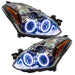 2010-2012 Nissan Altima Coupe Pre-Assembled Halo Headlights with white LED halo rings.
