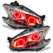 Nissan Maxima headlights with red LED halo rings.