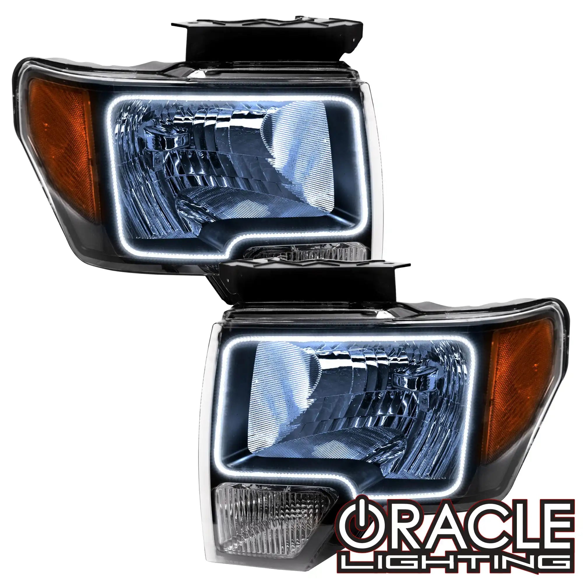 Autozensation Smoke Headlights For 2009-2014 Ford F-150 - Pair Left+Right Halogen Chrome Housing