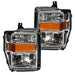 2008-2010 Ford F-250/F-350 Super Duty Pre-Assembled Halo Headlights - Chrome Housing