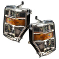 2008-2010 Ford F-250/F-350 Super Duty Pre-Assembled Halo Headlights - Chrome Housing
