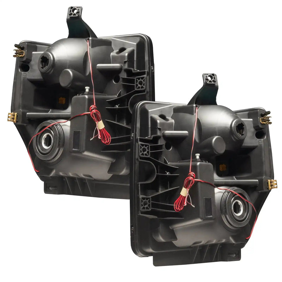 Rear view of 2008-2010 Ford F-250/F-350 Super Duty Pre-Assembled Halo Headlights - Chrome Housing