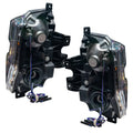 Rear view of 2008-2010 Ford F-250/F-350 Super Duty Pre-Assembled Halo Headlights - Black