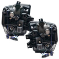 Rear view of 2008-2010 Ford F-250/F-350 Super Duty Pre-Assembled Halo Headlights - Black