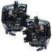 Rear view of 2008-2010 Ford F-250/F-350 Super Duty Pre-Assembled Halo Headlights - Black