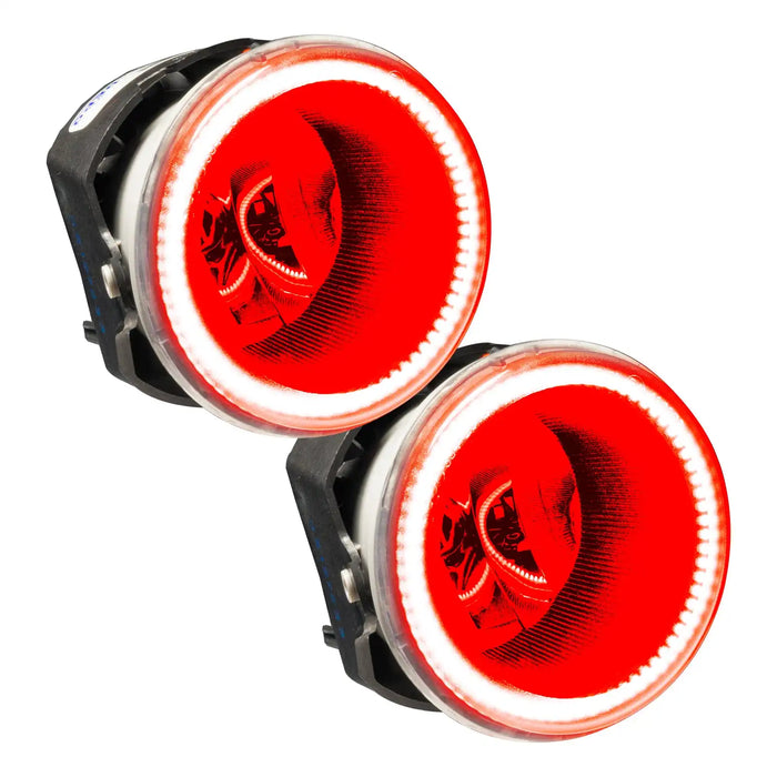 2011-2013 Dodge Durango Pre-Assembled Halo Fog Lights with red LED halo rings.