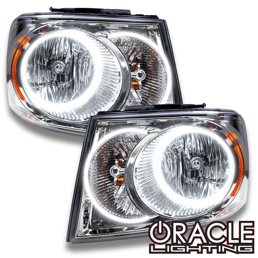 2007-2009 Dodge Durango Pre-Assembled Halo Headlights - Chrome Housing