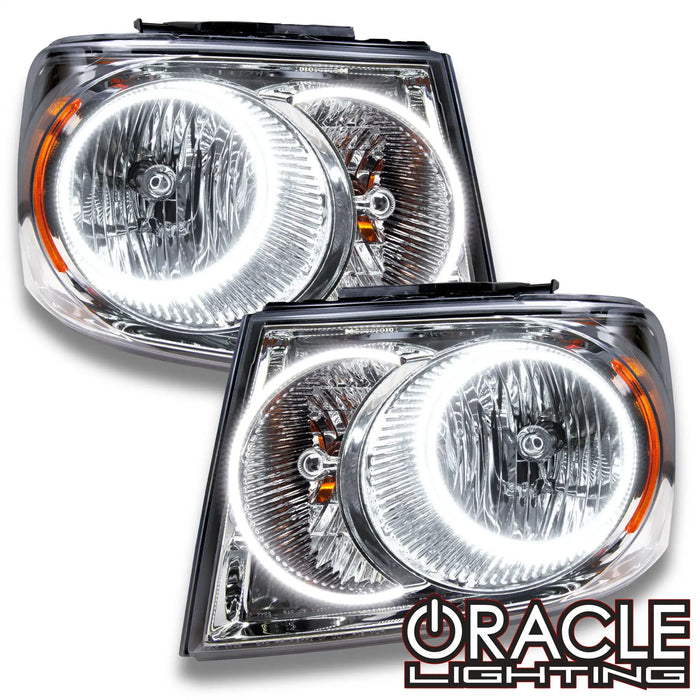2007-2009 Dodge Durango Pre-Assembled Halo Headlights - Chrome Housing