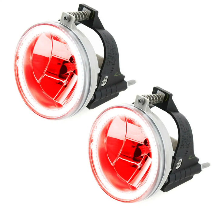 2003-2005 Dodge Neon Pre-Assembled Halo Fog Lights with red halos.