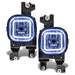 Ford Super Duty fog lights with white halos.