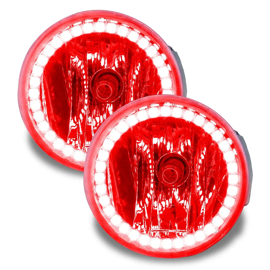 Ford Explorer Sport Trac fog lights with red halo rings.