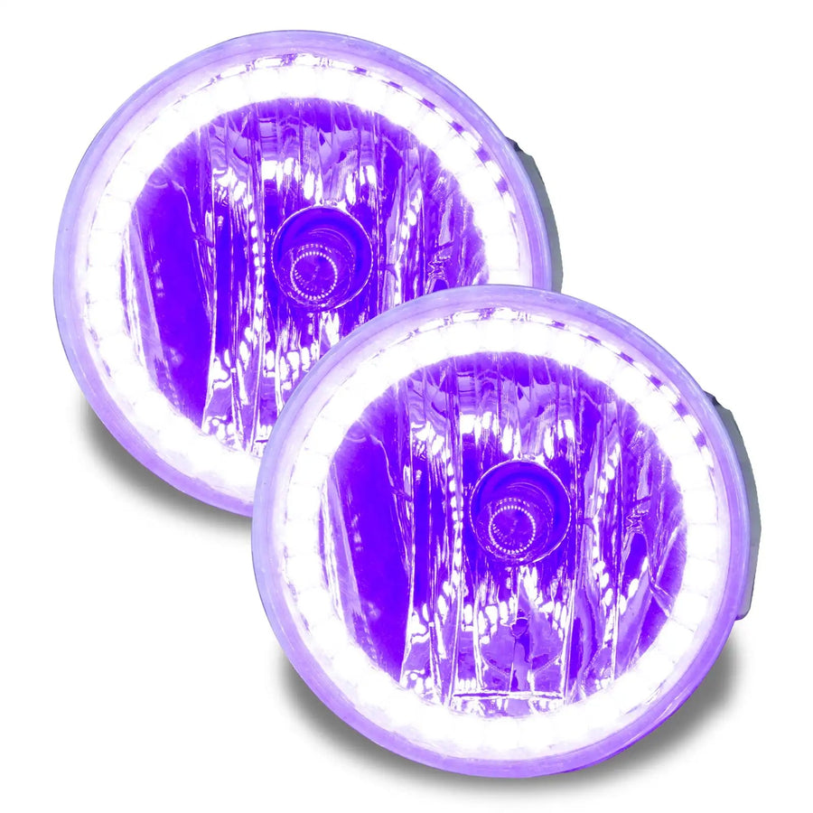 Ford Explorer Sport Trac fog lights with purple halo rings.