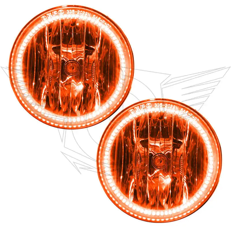 2014-2015 GMC Sierra 1500 Pre-Assembled Fog Lights with amber LED halo rings.
