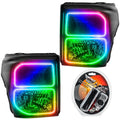 2011-2016 Ford F-250/F-350 Super Duty Pre-Assembled Headlights - Black with RF Controller.