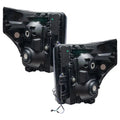 Rear view of 2011-2016 Ford F-250/F-350 Super Duty Pre-Assembled Headlights - Black
