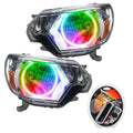 2012-2015 Toyota Tacoma Pre-Assembled Halo Headlights - Chrome with RF Controller.