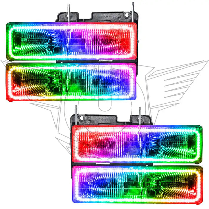 1992-1999 GMC Yukon Pre-Assembled Halo Headlights with ColorSHIFT Halos