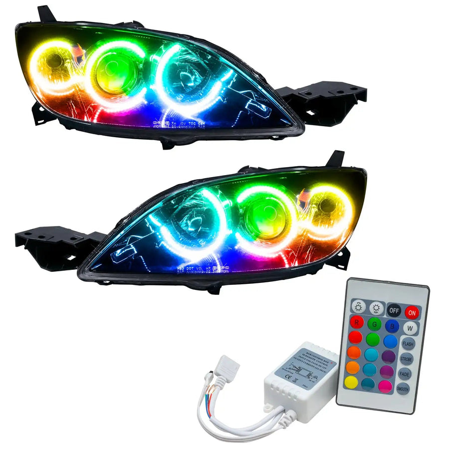 2004-2009 Mazda 3 Pre-Assembled Halo Headlights with Simple Controller