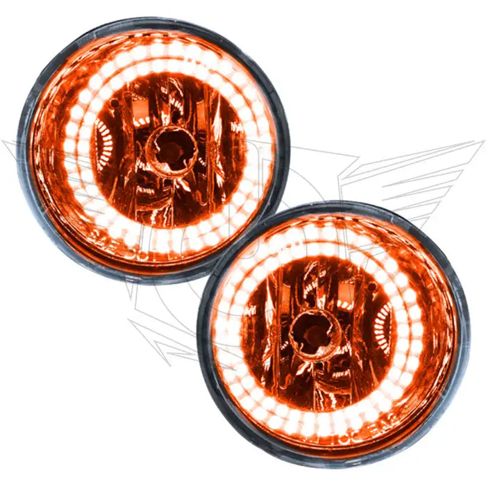2004-2015 Nissan Titan Pre-Assembled Fog Lights with amber LED halo rings.