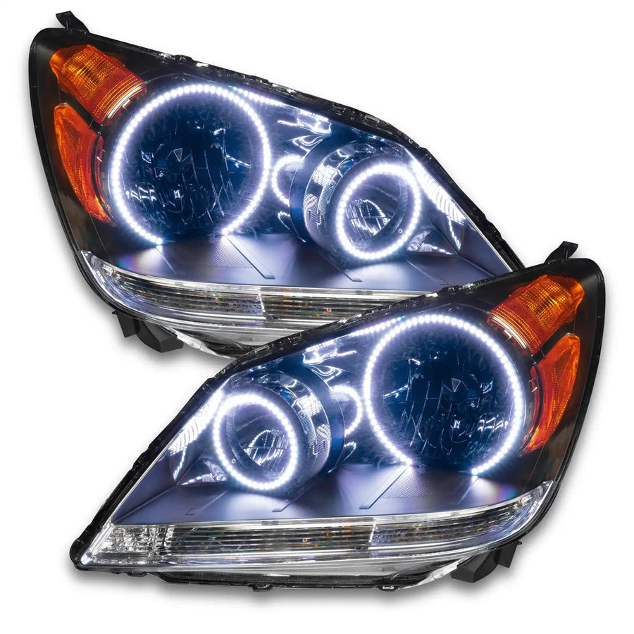 Honda Odyssey headlights with white LED halo rings.
