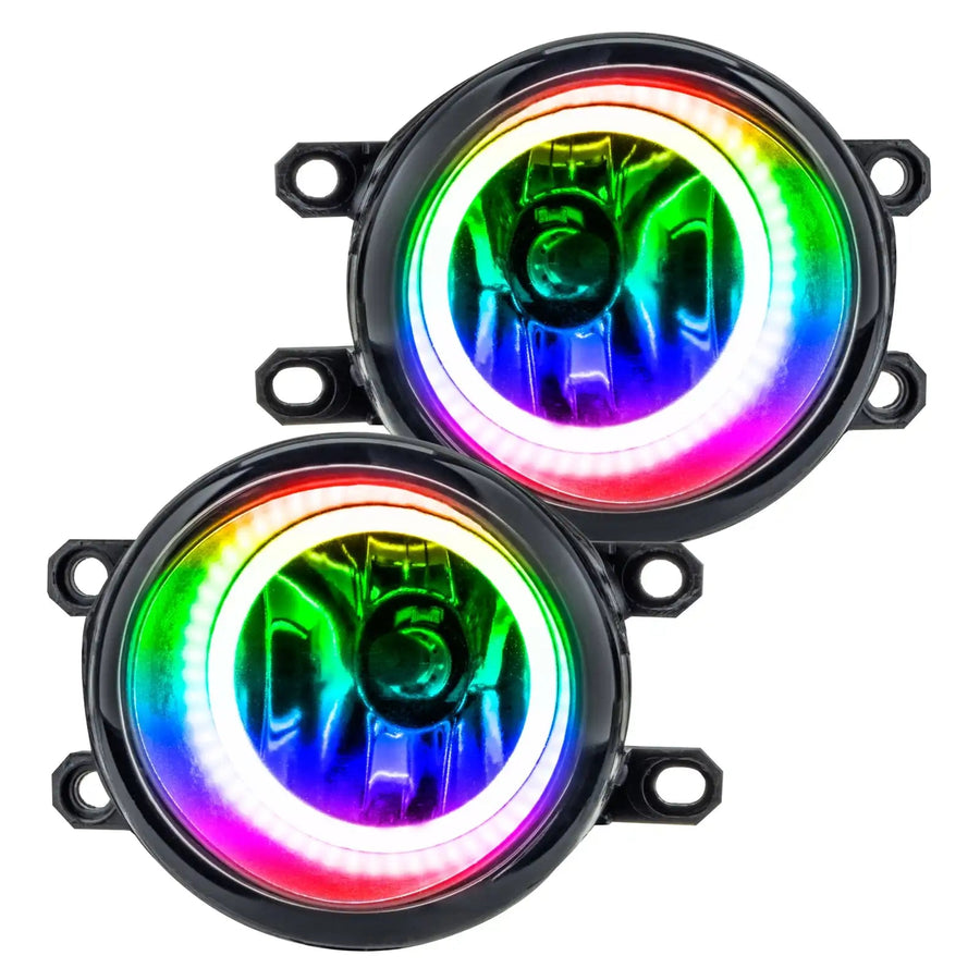 2012-2015 Toyota Tacoma Pre-Assembled Halo Fog Lights with ColorSHIFT halos.
