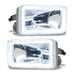 2007-2015 Chevrolet Silverado Pre-Assembled Fog Lights - Square Style Halo with white halos.