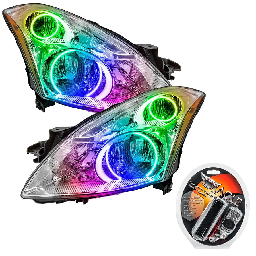 2010-2012 Nissan Altima Sedan Pre-Assembled LED Halo Headlights with RF Controller.