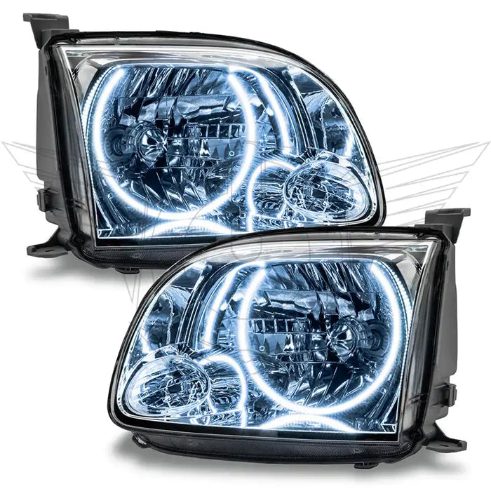 2005-2006 Toyota Tundra Regular/Accessible Cab Pre-Assembled LED Halo Headlights with white halos.
