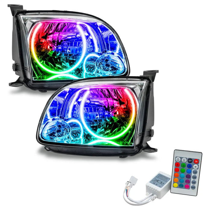 2005-2006 Toyota Tundra Regular/Accessible Cab Pre-Assembled LED Halo Headlights with Simple Controller.
