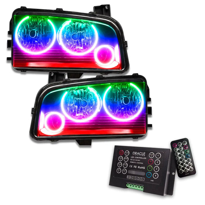 2005-2010 Dodge Charger Pre-Assembled Headlights - Non HID - Triple Halo