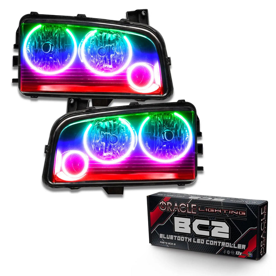 2005-2010 Dodge Charger Pre-Assembled Headlights - Non HID - Triple Halo