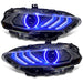 Front view of Ford Mustang "Black Series" LED Headlights with blue LEDs